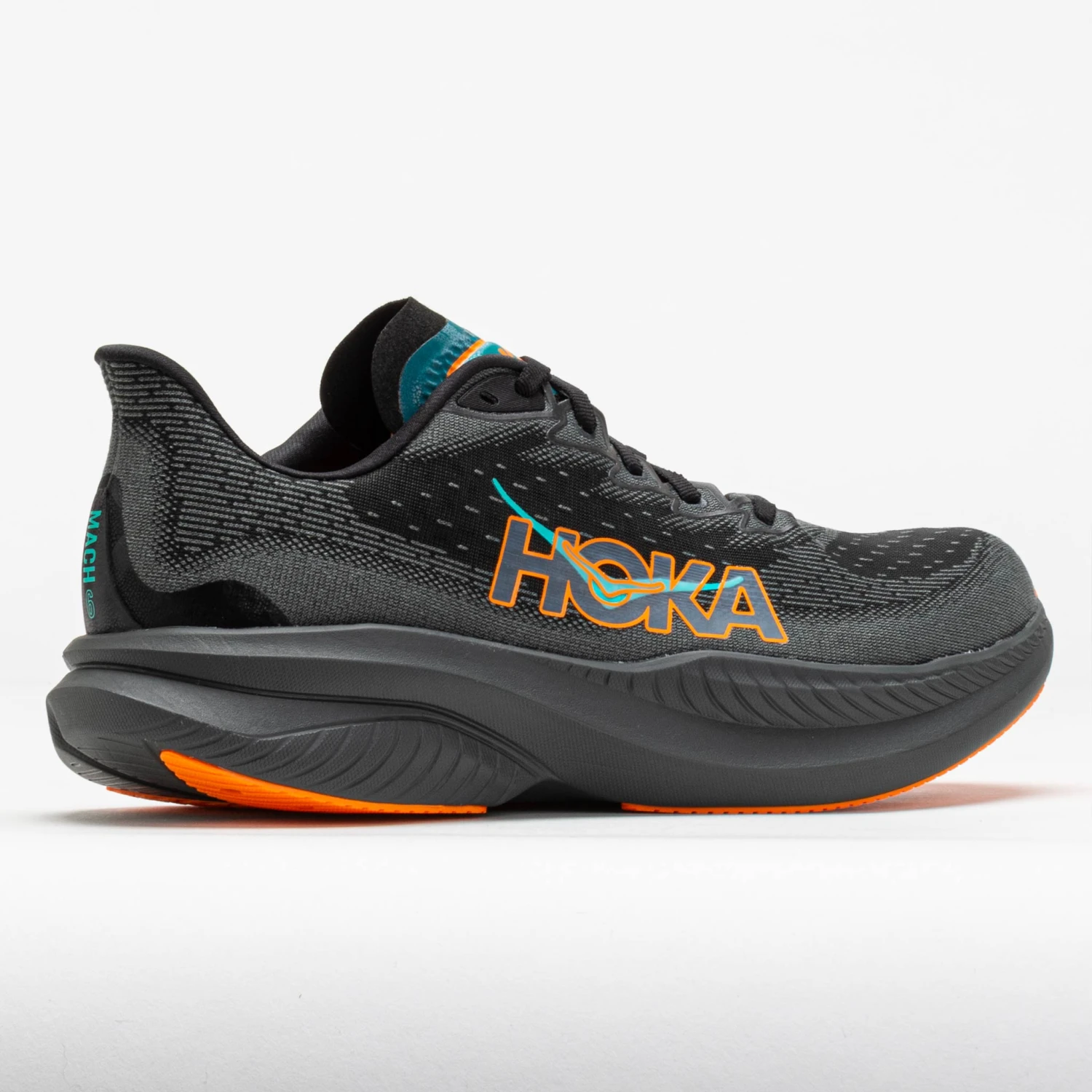 HOKA Mach 6 Men's Black/Electric Tangerine 6 HOKA Mach 6 Men's Black/Electric Tangerine - Image 6