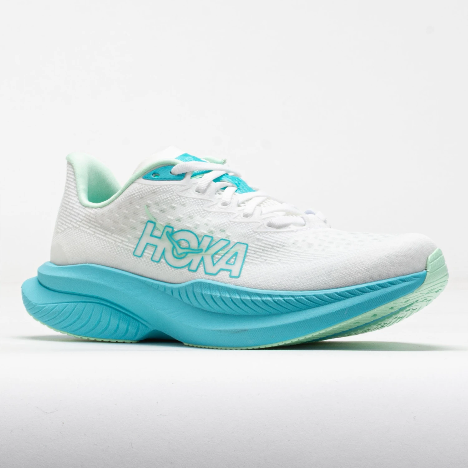 HOKA Mach 6 Women's White/Cielo Blue 6 HOKA Mach 6 Women's White/Cielo Blue - Image 6