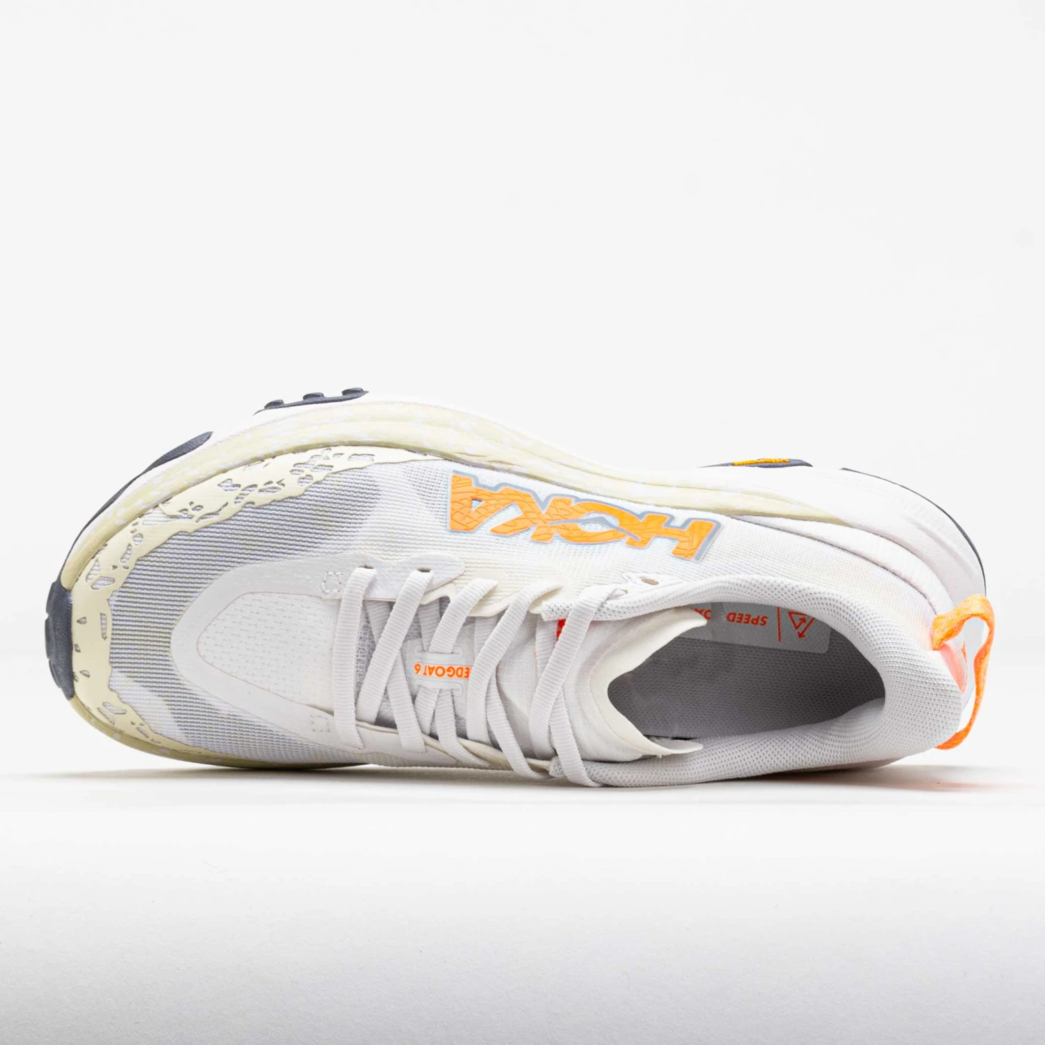 HOKA Speedgoat 6 Men's White/Neon Tangerine 3 HOKA Speedgoat 6 Men's White/Neon Tangerine - Image 3