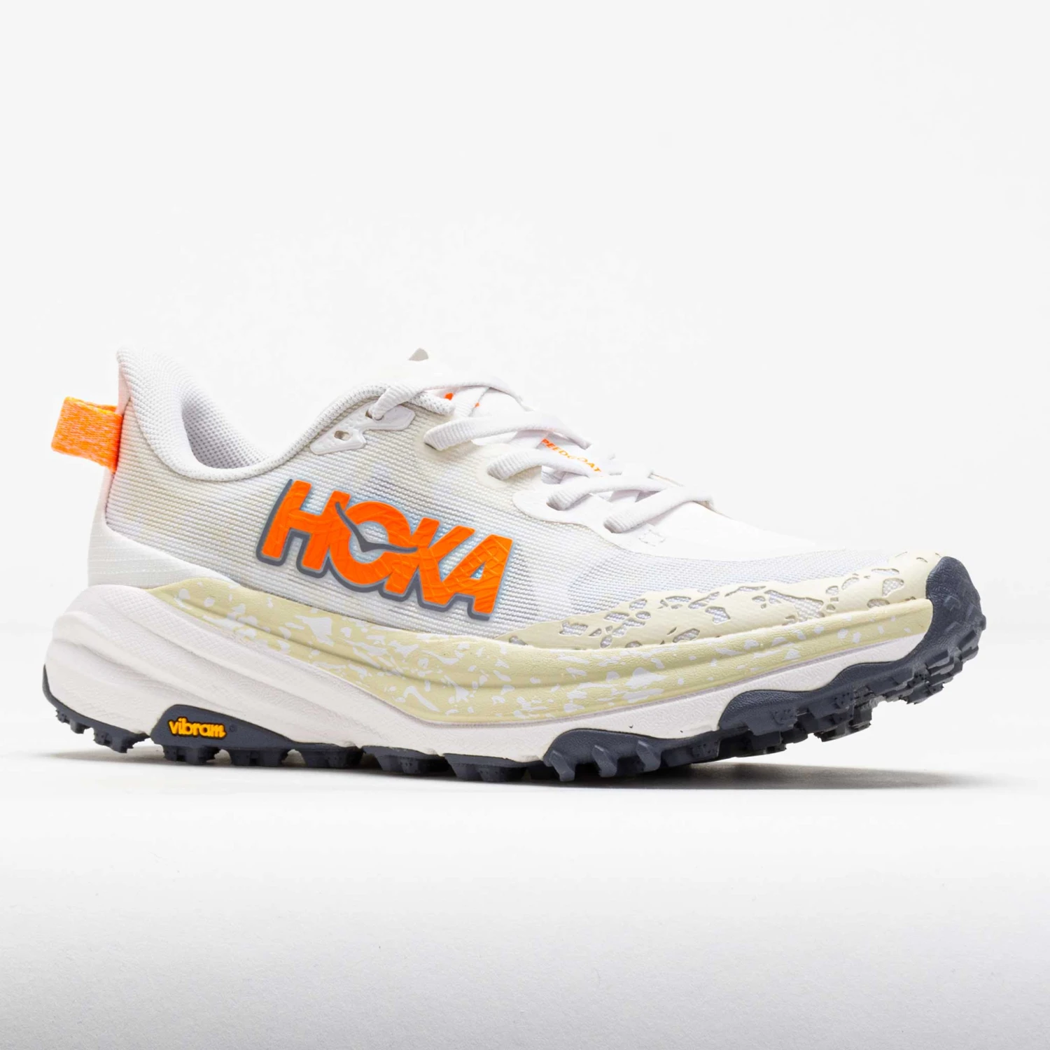 HOKA Speedgoat 6 Men's White/Neon Tangerine 5 HOKA Speedgoat 6 Men's White/Neon Tangerine - Image 5